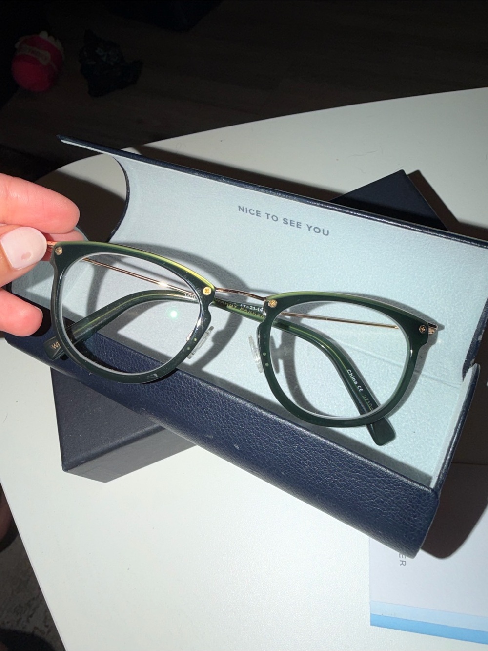 Warby Parker Black Glasses Case - Slim Protective Sleeve
